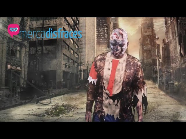 Vídeo relacionado con Funidelia Disfraz de estudiante zombie para hombre, Incluye pantalón, chaqueta con camisa simulada y corbata, Muerto Viviente - Traje para adultos para fiestas, Carnaval y Halloween - Talla L