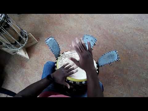 Patrick Ngambi playing the Djembé  rhythm Lamba 1 en 2 played together