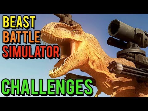 Beast Battle Simulator Gameplay German - Kanonen Schweine Vs. T-Rex