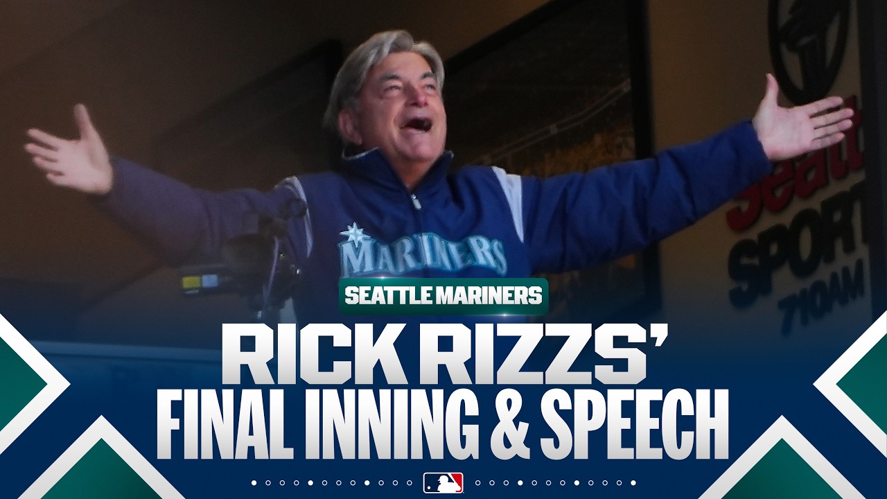 FINAL INNING AND SPEECH: The LEGENDARY Rick Rizzs signs off for the Mariners! | MLB Highlights