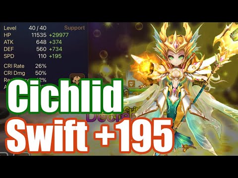 【Summoners War RTA】The Power Swift+195 Cichlid, she is so fast so powerful!!