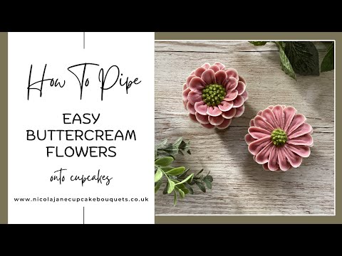 How to Pipe Easy Buttercream Flowers using a 104 piping tip straight onto cupcakes
