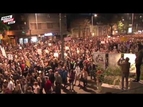 Protest 7. dan masa ispred RTS