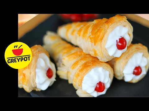 Puff Pastry Cream Cones | Cream Horn Recipe