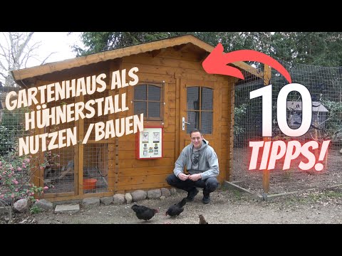 Chicken Tip 23 - Use a garden shed as a chicken coop / build it yourself - 10 tips