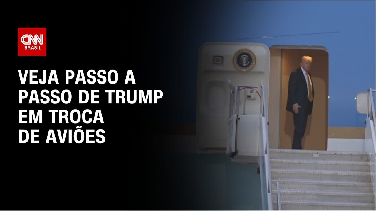 Voo secreto de Trump: veja passo a passo de troca de aviões | LIVE CNN