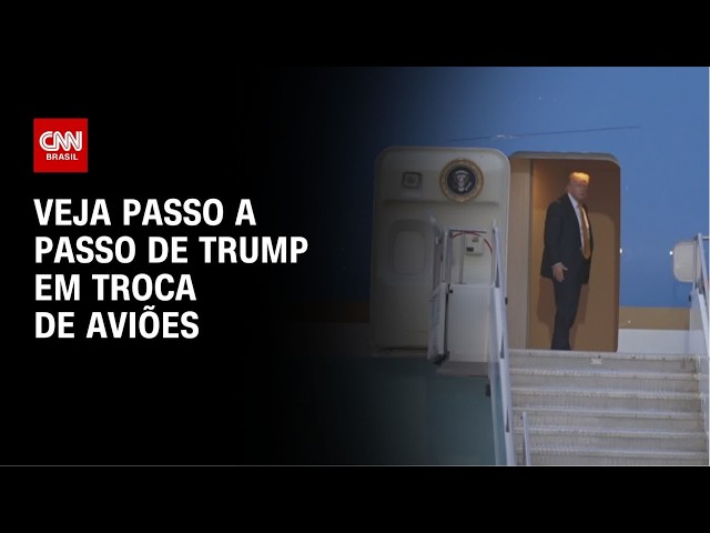 Voo secreto de Trump: veja passo a passo de troca de aviões | LIVE CNN