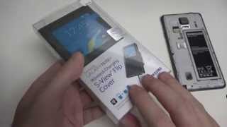 Samsung Galaxy Note 4 Qi Wireless Charging S-View Flip Cover Unboxing