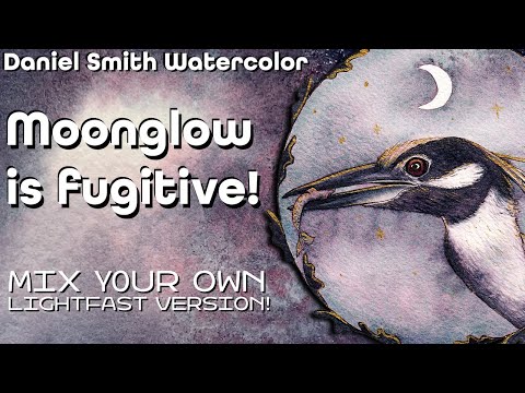 MOONGLOW IS FUGITIVE! Mix Your Own Lightfast Daniel Smith Watercolor Alternative to PR177 + Bird Art