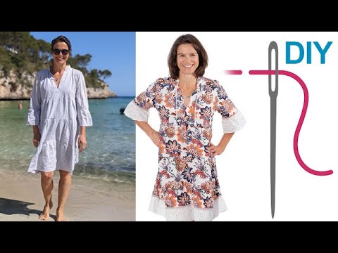 DIY BOHO Kleid mit Rüschen nähen - Zierstoff Schnittmuster "Francesca" für Damen
