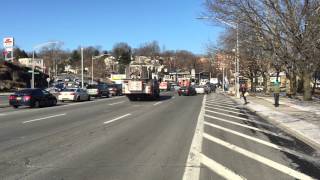 preview picture of video 'YONKERS FIRE DEPARTMENT TOWER LADDER 75 RESPONDING TO FIRE ON CENTRAL PARK AVENUE IN GREENBURGH, NY.'