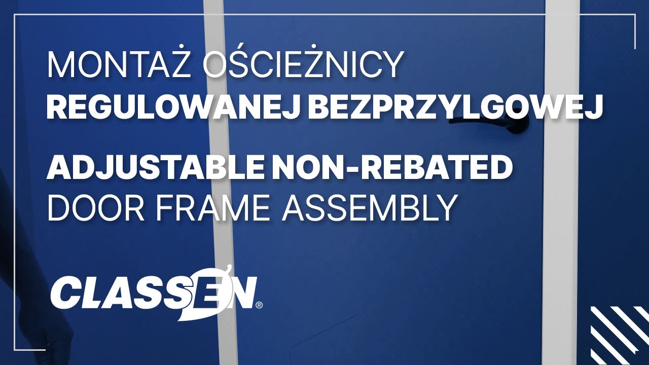 Adjustable, non-rebated door frame - assembly