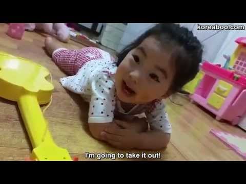 Adorable Korean Baby Yebin Scared of Spiders