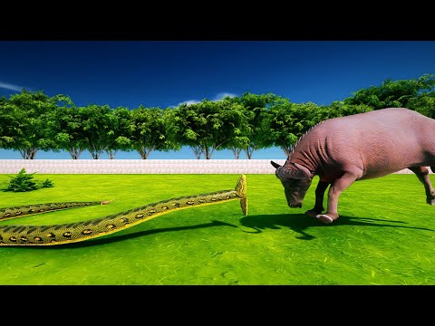 ✅ GREEN ANACONDA VS CAPE BUFFALO - Animal Revolt Battle Simulator