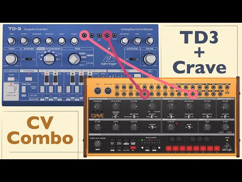 Behringer Crave + TD-3 combination using CV tutorial. Patch Ideas