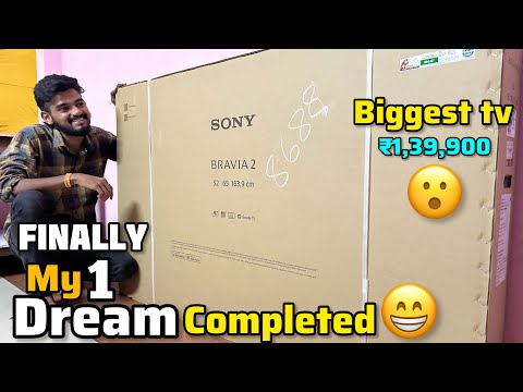 🥺₹1,39,900 price SONY Bravia TV naan vangiten😩❤️my 1 dream completed😊(தமிழில்)