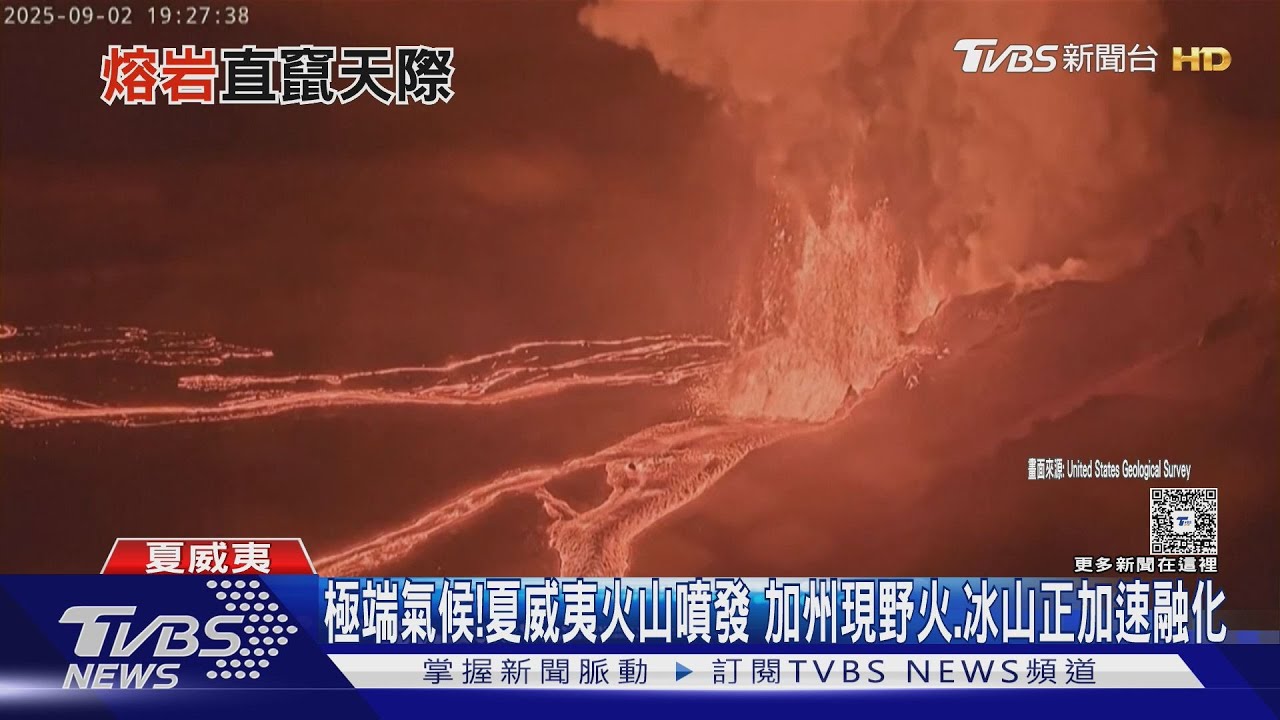 極端氣候衝擊全球! 夏威夷火山噴發 加州野火、最大冰山融化加速