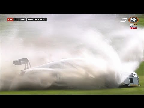 ASH SAMADI BIG CRASH IN AUDI R8 - GT CHAMPIONSHIP SANDOWN SUPPORTS