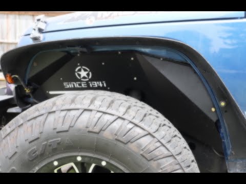 Jeep Wrangler fender liners install. Hooke road liners.