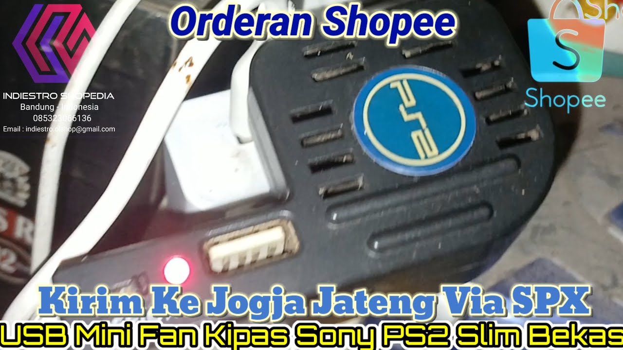 Orderan Shopee QC Packing USB Mini Fan Kipas Playstation2 Slim Bekas Kirim Ke Jogja Jateng Via SPX