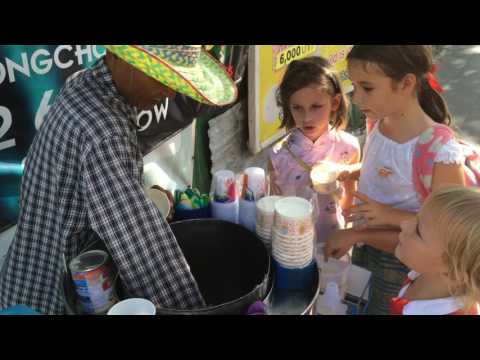 Coconut ice-cream, Silom Bangkok Thailand