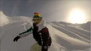 preview picture of video 'GoProTest Snowboarding Skiing Melchsee-Frutt Powder January 2013'