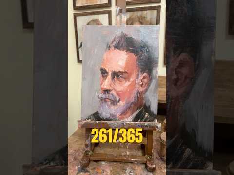 Day 261 painting a portrait everyday for a year #art #portraitfeed #oilpainting #portraitchallenge