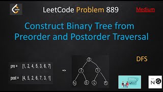 YouTube video 'construct binary tree from preorder and postorder traversal leetcode | leetcode 889 | dfs'