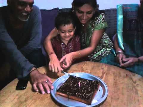 Nilu cutting bhavin kaka's birthday cake