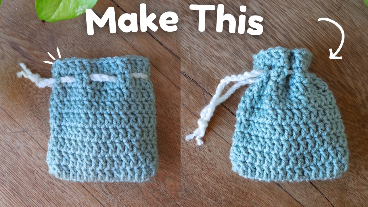 How to Crochet a Drawstring Pouch for Beginners | Genius Quick Project
