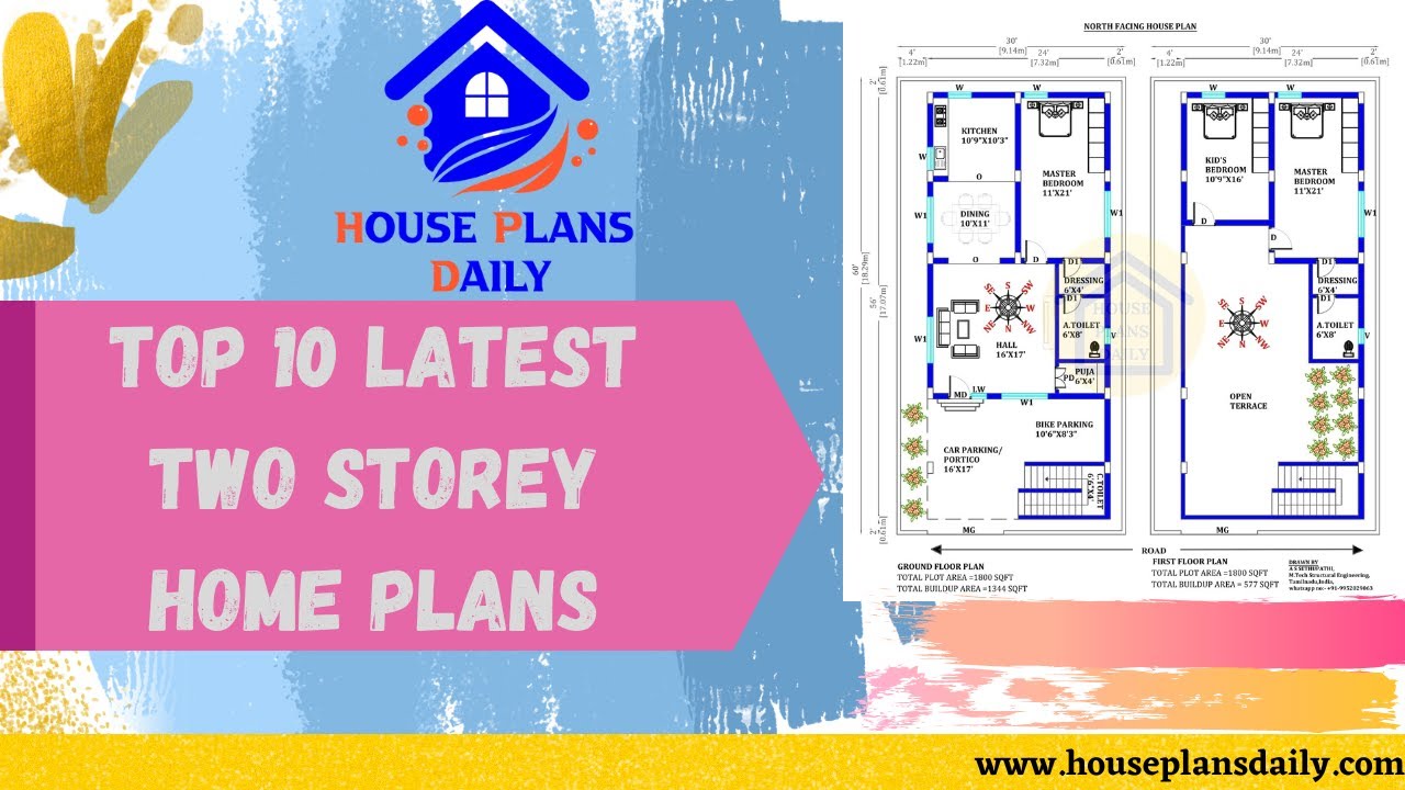 Top 10 Simple Two Storey House Designs | House Plan with Car Parking