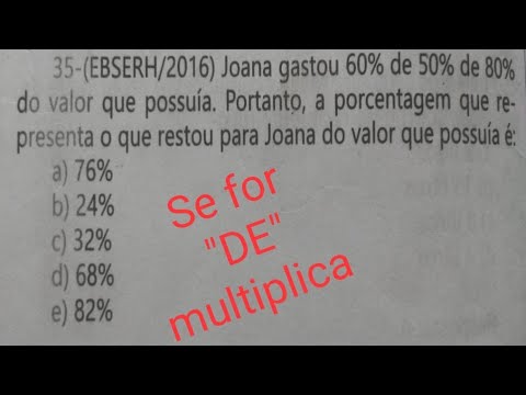 Porcentagem. Questão de concurso resolvida