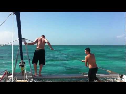 matt and mouse doing flips off boat in cuba