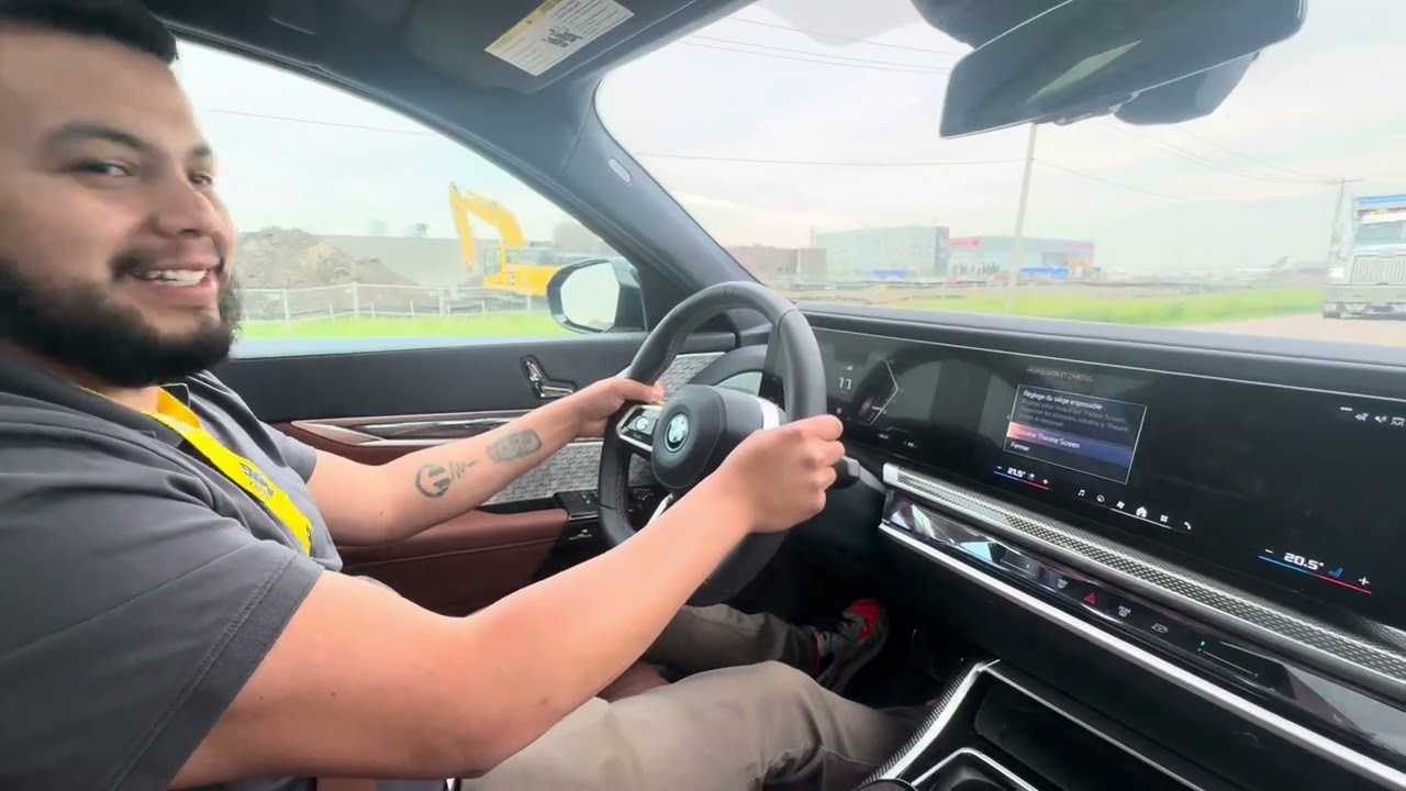 All electric BMW i7 acceleration test
