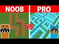 Minecraft NOOB vs PRO: GIANT MAZE BUILD CHALLENGE! NOOB BUILD SECRET MAZE!