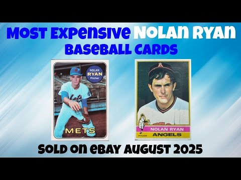 Nolan Ryan Most Expensive eBay Sales Baseball Cards - August 2025