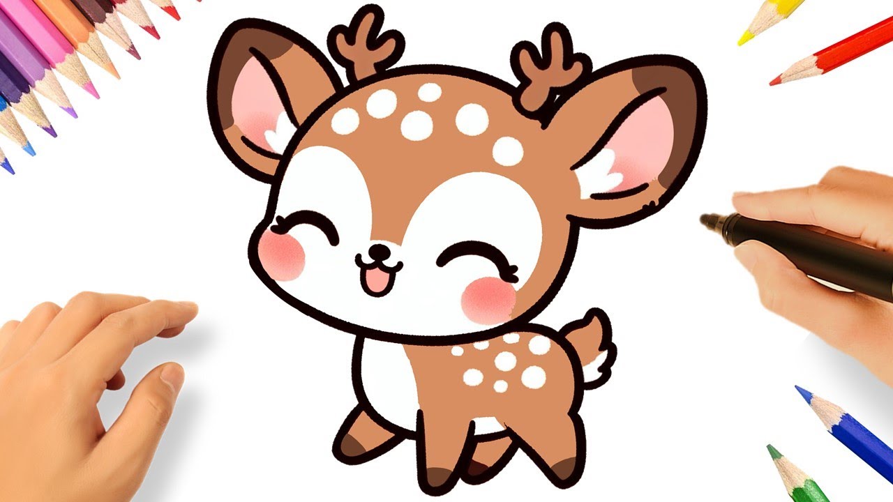 HOW TO DRAW A CUTE KAWAII DEER STEP BY STEP 🦌💟