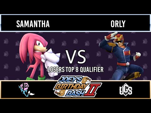 Joey's Birthday Bash 2  -  Losers Top 8 Qualifier  -  Samantha(Knuckles) Vs. ORLY(Captain Falcon)