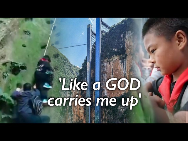 No more cliff climbing to school! China's sky elevator shoots up mountain kids to study even harder