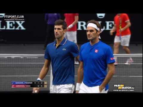 Federer/Djokovic vs Anderson/Sock Laver Cup 2018 | Highlights HD