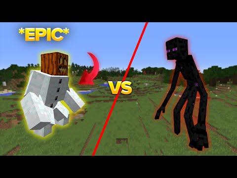 Mutant Enderman VS Mutant Snow Golem in Minecraft