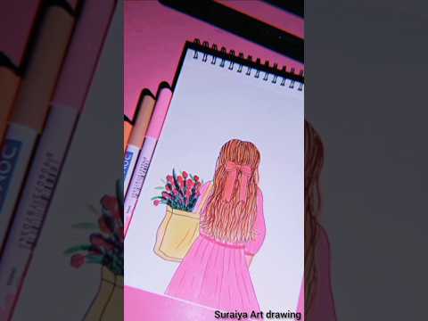 🌷🌹Flowers is so beautiful 🌹🌷#suraiya art drawing #song#shot video #doms pen drawing...