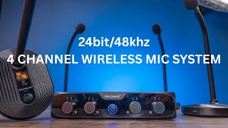 IMPRESSIVE 4 Channel Wireless Microphone for LIVE Events and Podcasts | MELONARE MWM-41-4G | Review