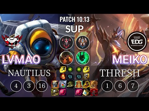 JDG LvMao Nautilus vs EDG Meiko Thresh Sup - KR Patch 10.13