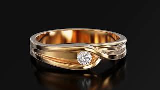 Кольцо в красном золоте с бриллиантом. Артикул 750791  размер 16 - Фото 4