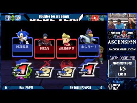 “Ascension 8/27/16” - Nya. (Sonic & Falco) v. PK Dtilt (Marth & Lucas) - Losers Semis