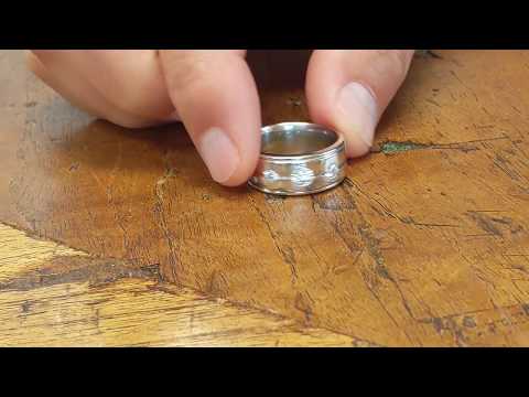 0.5 Ct. Three Stone Burnished Set Men's Wedding Ring - TwoBirch - TB-GR-0034-WG-H