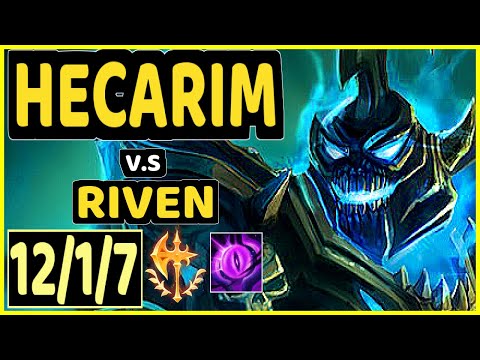 ERADAN (HECARIM) vs RIVEN - 12/1/7 KDA TOP CHALLENGER GAMEPLAY - BR