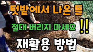 텃밭에서 나온 잔돌 쉽고빠르게 고르는방법 잔돌 버리지말고 집 곳곳에 #조경할때쓰기
