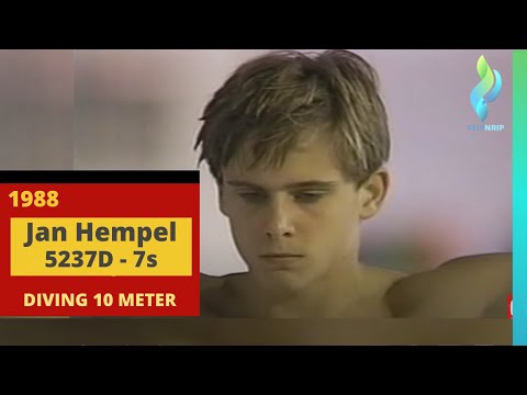 1988 Jan Hempel - Germany Team GDR Mens 10 meter Diving Tower Platform Competition  - 5237D - 7s